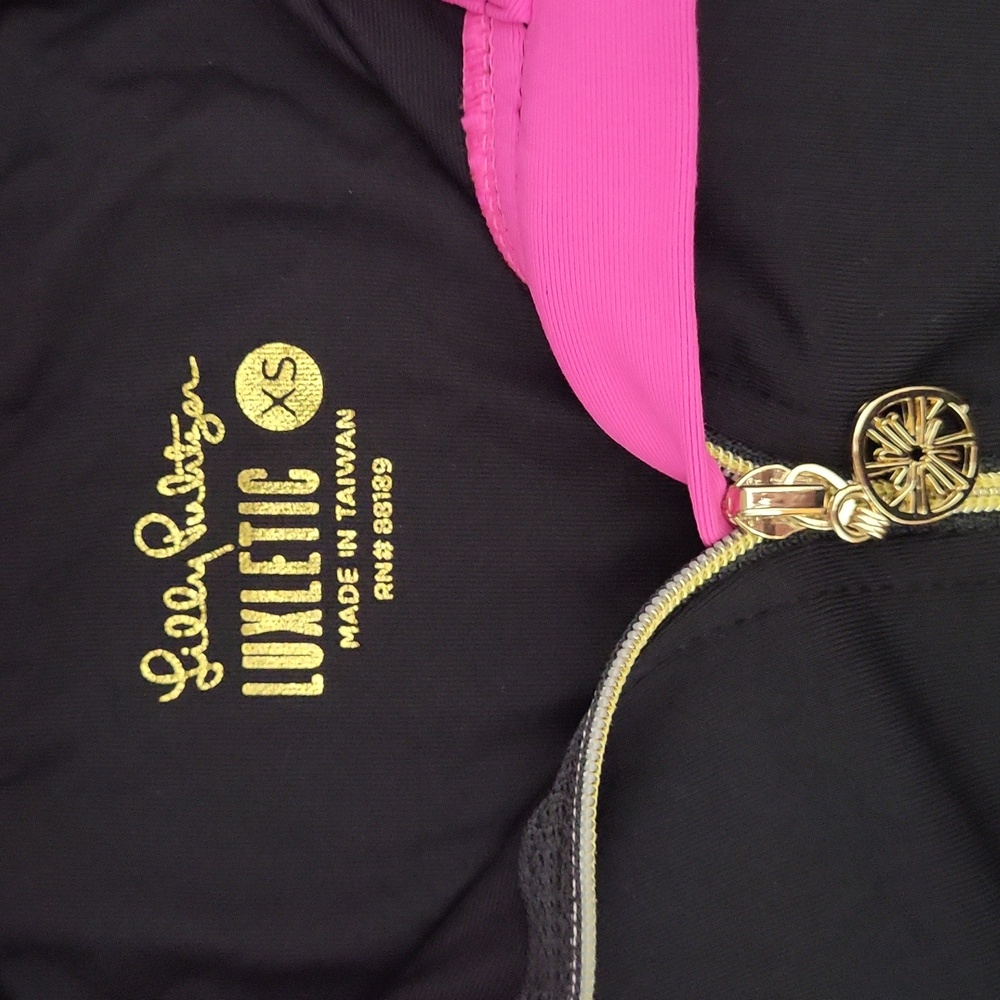 Lilly Pulizter Womens XS Justine Luxletic Half Zip Pullover‎ UPF 50 Onyx Fitted - Picture 2 of 9
